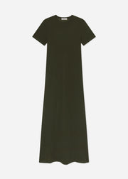 T-Shirt Dress in Fine Cashmere - Olive - CO Collections
